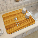 Axyaa Wood Grain Print Placemat Set for Kitchen Tableware, Coffee, and Draining Mats.