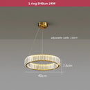 Axyaa Nordic Crystal Chandelier: Luxury Gold/Chromium Suspension Lamp