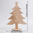 Axyaa Wooden Christmas Tree Ornaments Set, Bohemian Winter Decor, Rustic Home Decoration