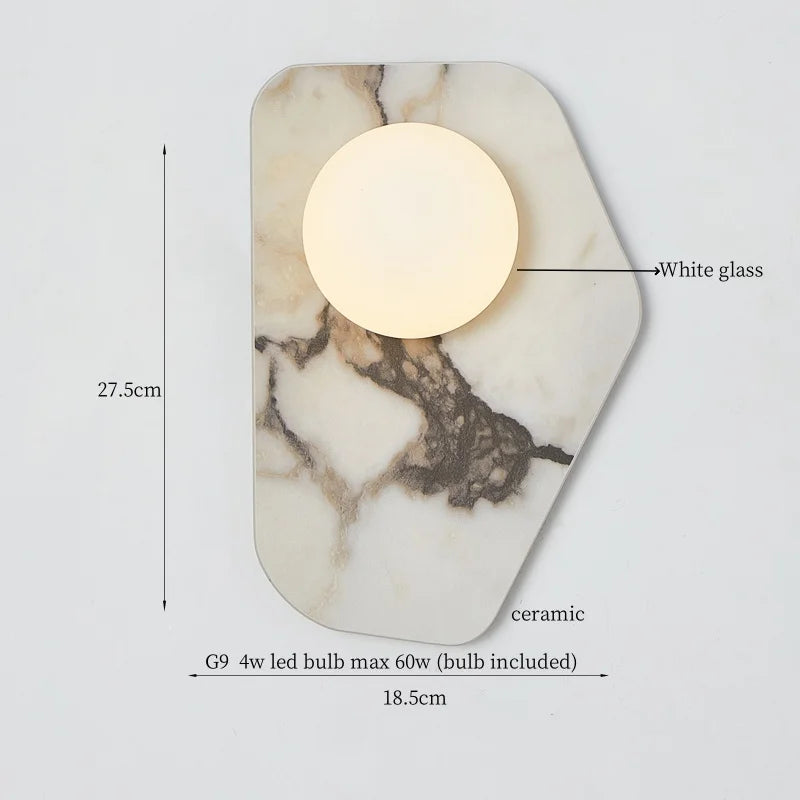 Axyaa Circular Ceramic LED Wall Lights - Nordic Modern Indoor Lighting