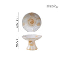 Axyaa Ceramic Dessert Plate Set of 2 High Foot Sushi Snack Tableware
