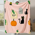 Axyaa Coral Fleece Flannel Blanket: Halloween Gift, Office Nap, Casual Blanket