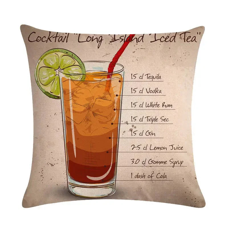 Martini Tequila Print Cushion Cover - Creative Home Decor by Axyaa