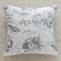 Axyaa Grey Floral Jacquard Chenille Pillow Cover - 45x45cm