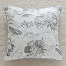 Axyaa Grey Floral Jacquard Chenille Pillow Cover - 45x45cm