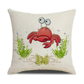Axyaa Summer Farmhouse Linen Pillow Cover 45x45cm Beach Vacation Home Decor