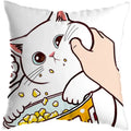 Axyaa Cute Cat Kiss Love Pillowcase 45x45cm - Home Decor Short Plush Pillow Cover