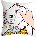 Axyaa Cute Cat Kiss Love Pillowcase 45x45cm - Home Decor Short Plush Pillow Cover