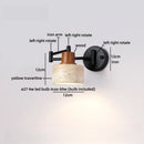 Axyaa Wabi Sabi LED Wall Lamp Sconce Black Iron Arm Yellow Travertine Stair Light