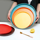 Axyaa Nordic Plastic Round Tray for Kitchen and Dining, Anti-Scald Bread Cake Plate