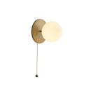 Axyaa Glass Ball LED Wall Light with Pull Chain Switch - Copper Finish