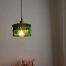 Axyaa Copper Green Glass LED Pendant Light - Nordic Modern Hanging Lamp