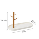 Axyaa White Plastic Round Storage Tray Tableware Home Kitchen Cake Coffee Tray