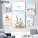 Nordic Whale Canvas Print for Living Room Decor by Axyaa
