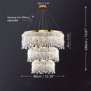 Axyaa Gold Crystal Chandelier Pendant Light for Elegant Home Decor