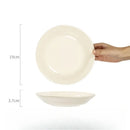 Axyaa Ceramic Deep Plate Set - Cream Color Round Dinnerware for Western Steak
