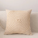 Axyaa Beige Tassel Cushion Cover 45x45cm Solid Cotton Linen for Home Sofa Bed Decor