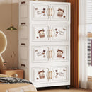 Axyaa Foldable Storage Box, 6 Tier with Wheels, for Home Organization
