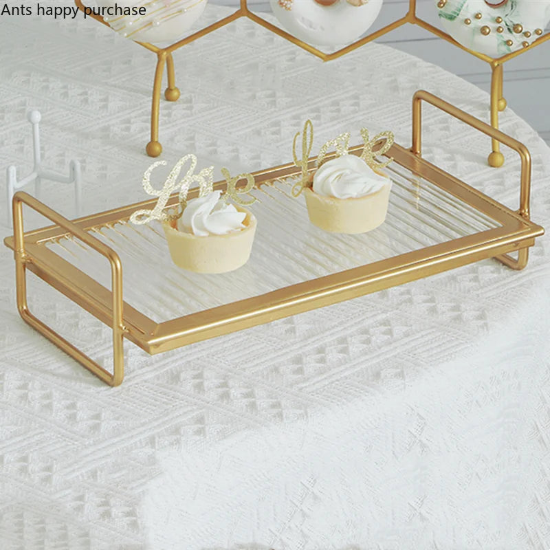 Axya Metal Acrylic Cake Stand Decorative Dessert Tray