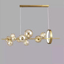 Axyaa Glass Round Head Black Pendant Light for Modern Minimalist Bedroom