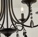 Axyaa Classic Black Crystal Chandelier for Living Room and Dining Area