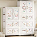 Axyaa Cartoon Wardrobe: Foldable Storage Organizer with Wheels