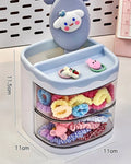 Axyaa Kids Hair Accessories Storage Box: Cute Transparent Organizer for Dressing Table