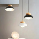 Axyaa Nordic Wooden LED Ceiling Lamp: Modern Macaron Decor Fixture