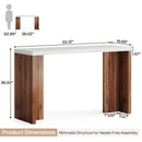 Axyaa Marble Bar Table: 55.12-Inch Modern Freestanding Mini Bar with Faux Marble Finished Tabletop