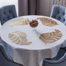 Axyaa Gold Leaf Shaped Christmas Placemats - Set of 6/10 Durable Washable Table Mats