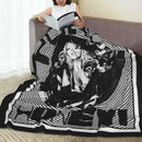 Axyaa Vintage Cowboy Carter Flannel Blanket 150*125cm Home Hotel Sofa Plush Quilt