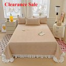 Axyaa Modal Lace Bed Cover with Star Embroidery, Single Piece Quilted Sheet
