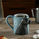 Axya Hand-Drawn Cat Ceramic Mug - Matte Finish, Creative Coffee Cup