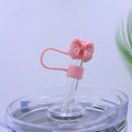 Axyaa Silicone Bow Straw Covers for Stanley Thermos Cup: Cute, 10mm Dust Proof Cap