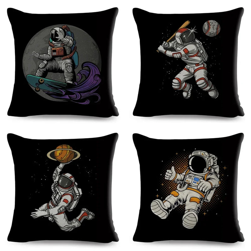 Axyaa Astronaut Sports Cushion: Fun Home Decor for Kids Room, Planet & Music Theme