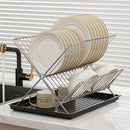 Axyaa 2 Tier X-Shape Dish Drying Rack - Kitchen Tableware Holder & Drying Shelf