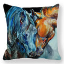 Axyaa Horse Printed Pillowcase 45x45cm Polyester Home Sofa Decor Throw Pillow Cover