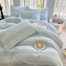 Axyaa Milk Fleece Bed 4-Piece Set, Coral Fleece Mattress, Double Quilt Cover, Bed Sheet