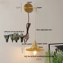 Axyaa White Glass LED Wall Lamp with Pull Chain Switch
