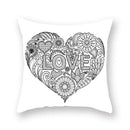 Axyaa Geometric Love Heart Print Square Pillowcase