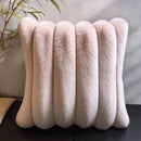 Axyaa Faux Fur Pillow Cover Solid Striped Soft Warm Reversible Beige Cream Green Black