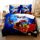 Axyaa Santa Snowman Christmas Quilt Cover Set - Double King Bedding