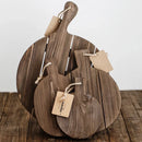 Axya Solid Wood Round Cutting Board - Vintage White Bread Tray