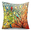Axyaa Bird Flower Linen Pillowcase Sofa Cushion Cover Home 40x40-60x60