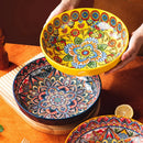 Axyaa 10-Inch Ceramic Bohemian Soup Bowl for Household Dining and Serving