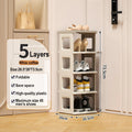 Axyaa Shoe Rack Tower Shelf Cabinet: Stackable, Multi-Function Organizer for Boots and Shoes