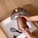 Axyaa Vintage Wood Desk Lamp - Retro Luxe Bedside Light with Switch