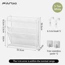 Axyaa 5 Tier Mesh Wall File Organizer with Bottom Tray - Vertical Hanging Folder Holder