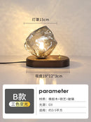 Axyaa Minimalist Ice Cube Glass LED Table Lamp for Living Room Bedroom Desk
