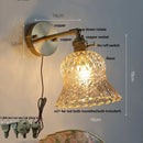 Axyaa Vintage Loft LED Wall Lights - Amber Flower Glass Bathroom Mirror Light
